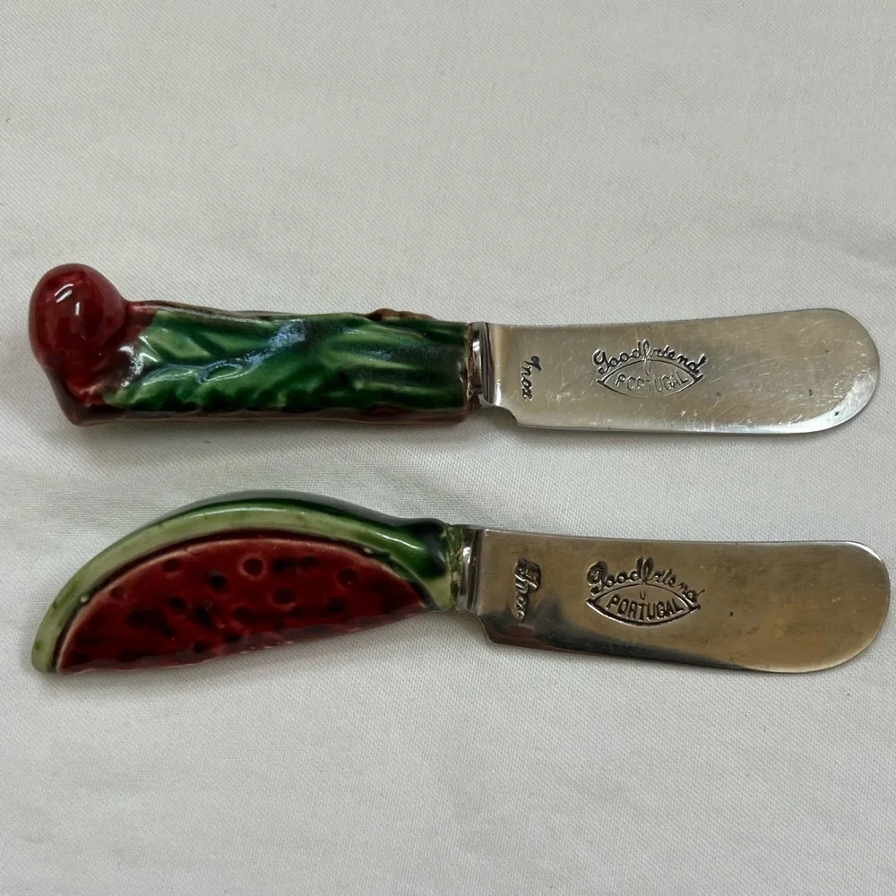 Goodfriend Spreaders Knife Cheese Server Spatula (2) Watermelon & Leaf